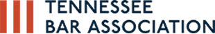 Logo of the Tennessee Bar Association featuring three orange vertical bars and dark blue text.